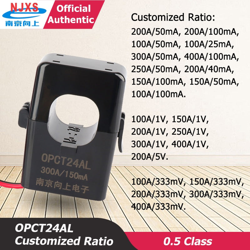 split core current transformer open type OPCT24AL 100A:1V 150A 200A/1V 300A/1V 200A/5V split type ac ct clamp on.