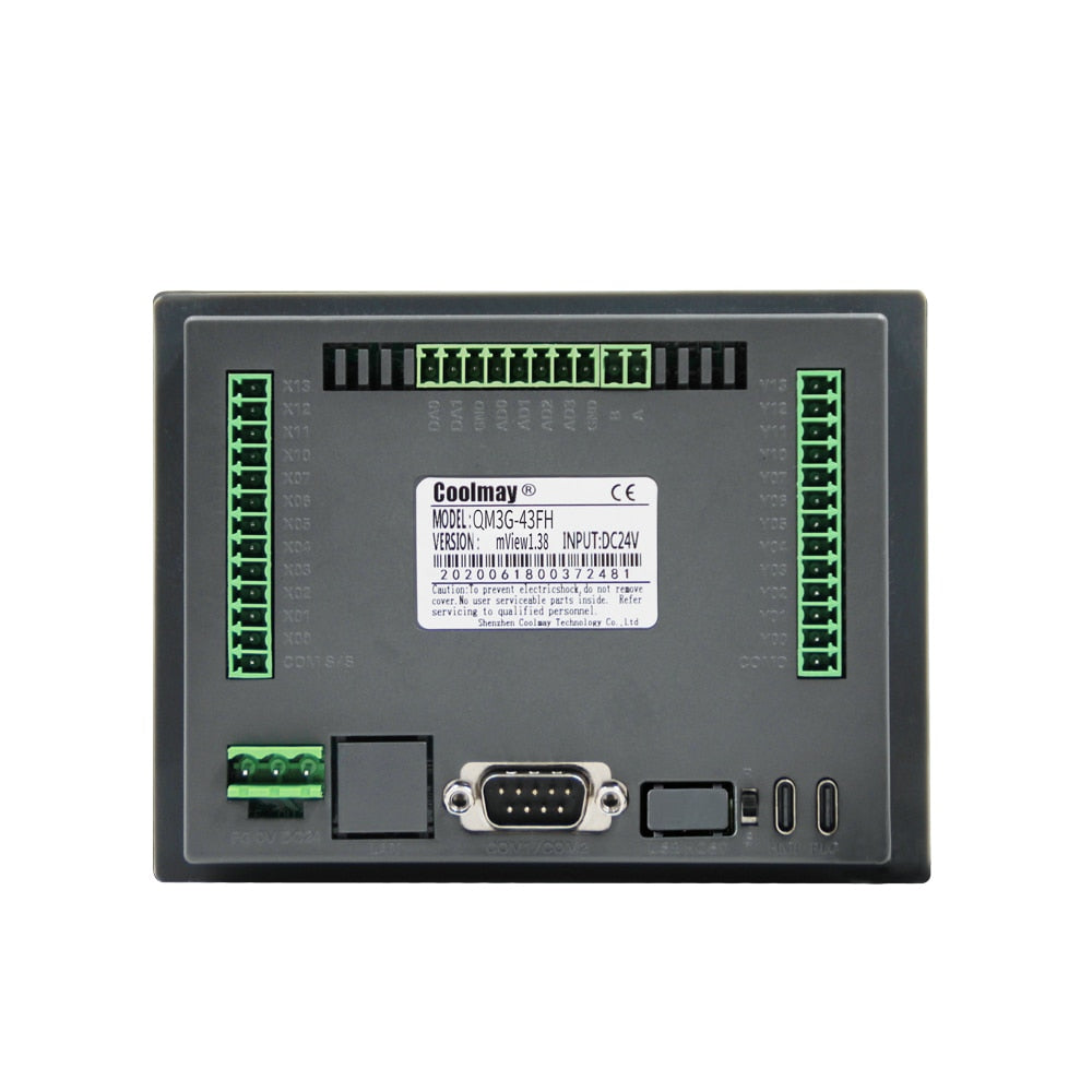 QM3G-43FH  4.3 Inch 12DI 12DO relay output RS485 RS232 Industrial All-in-one PLC Touch Screen.