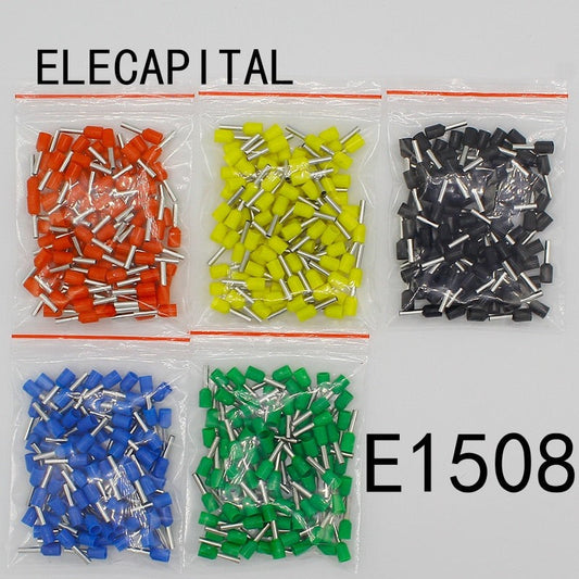 E1508 Tube insulating Insulated terminals 1.5MM2 100PCS/Pack Cable Wire Connector Insulating Crimp Terminal Connector E-.
