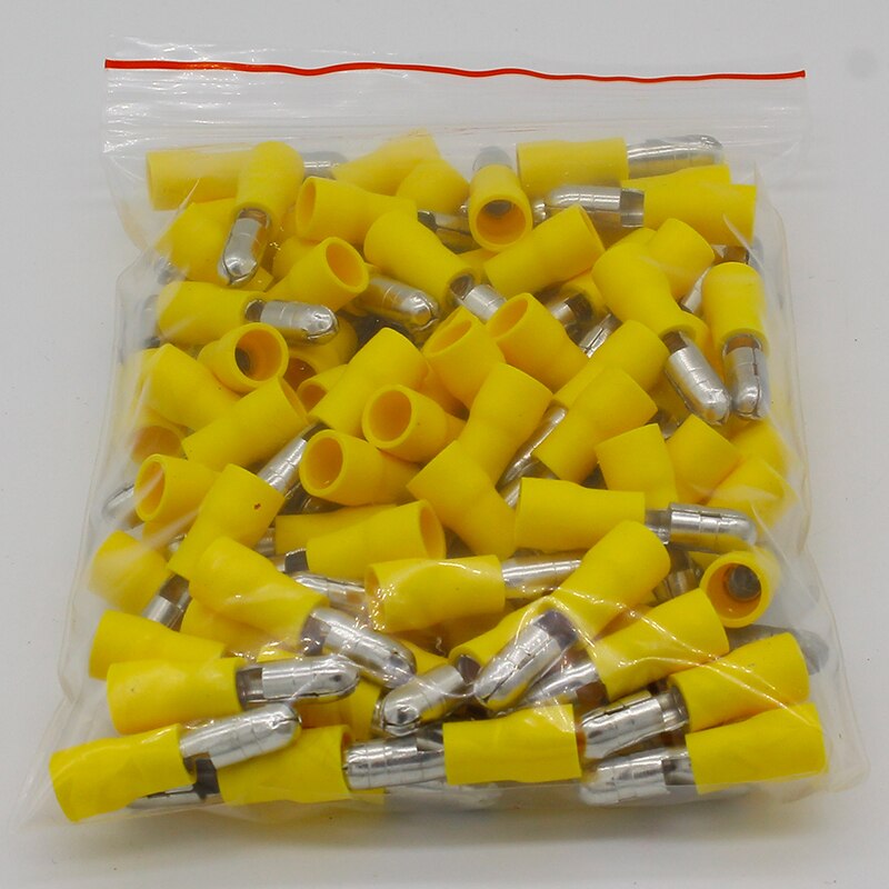 MPD5.5-195 MPD5-195 100PCS Bullet Shaped male Insulating Joint Wire Connector Electrical Crimp Terminal AWG12-10 MPD.