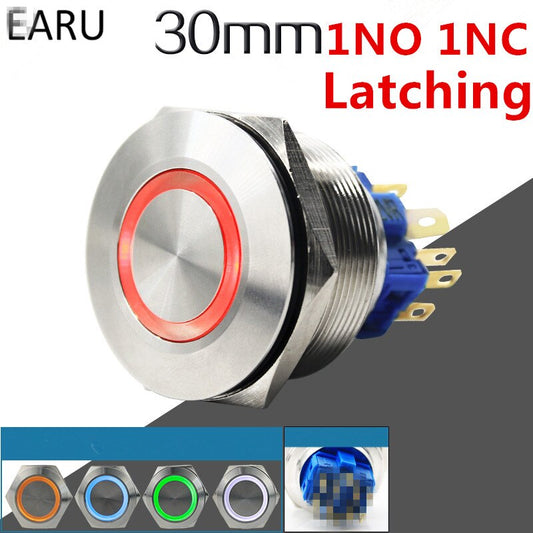 30mm 1NO 1NC Metal Latching LED Push Button Switch.