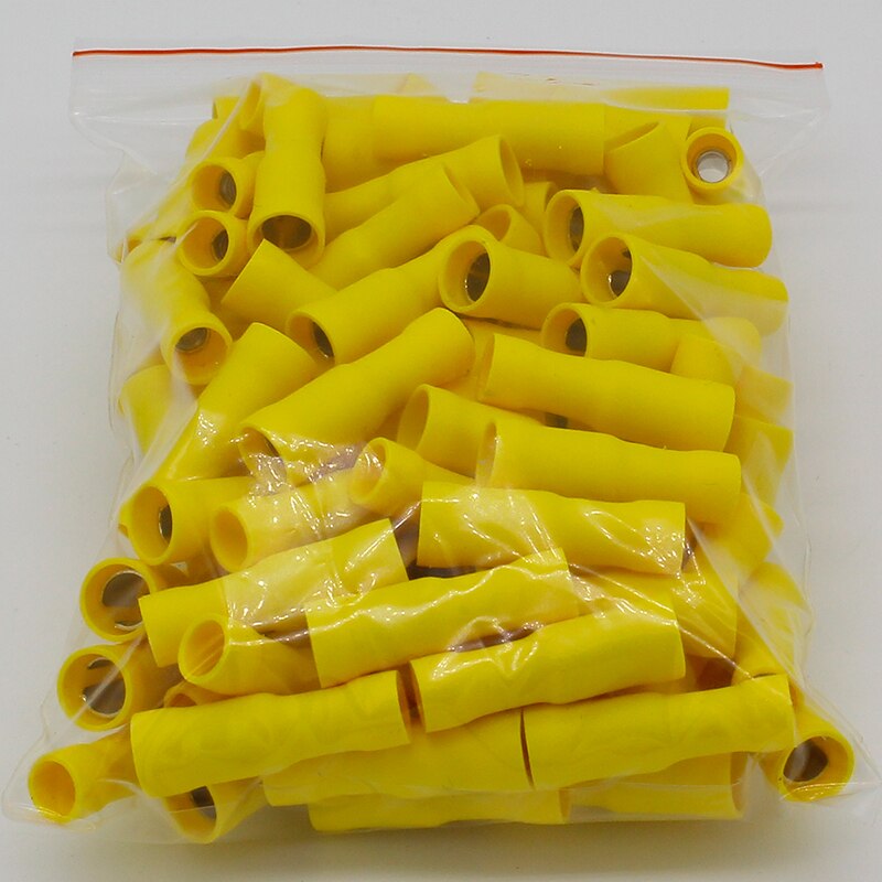 FRD5-195 FRD5.5-195 100PCS Bullet Shaped Female Insulating Joint Wire Connector Electrical Crimp Terminal AWG12-10 FRD.