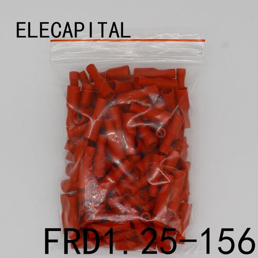 FRD1.25-156 FRD1-156 100PCS Bullet Shaped Female Insulating Joint Wire Connector Electrical Crimp Terminal AWG22-16 FRD.