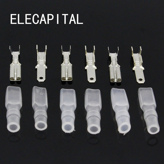 2.8mm Crimp Terminal Female Spade Connector +Male Spade Connector+ Case  100pcs.
