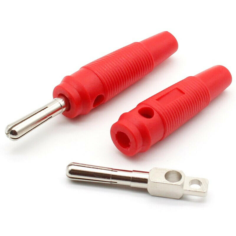 10pcs 4mm Banana Plug High Current Insulated Shrouded Stackable Connector Screw connection.