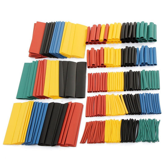 328Pcs/set Sleeving Wrap Wire Car Electrical Shrinkable Cable Tube kits Heat Shrink Tube Tubing Polyolefin 8 Sizes Mixed Color.