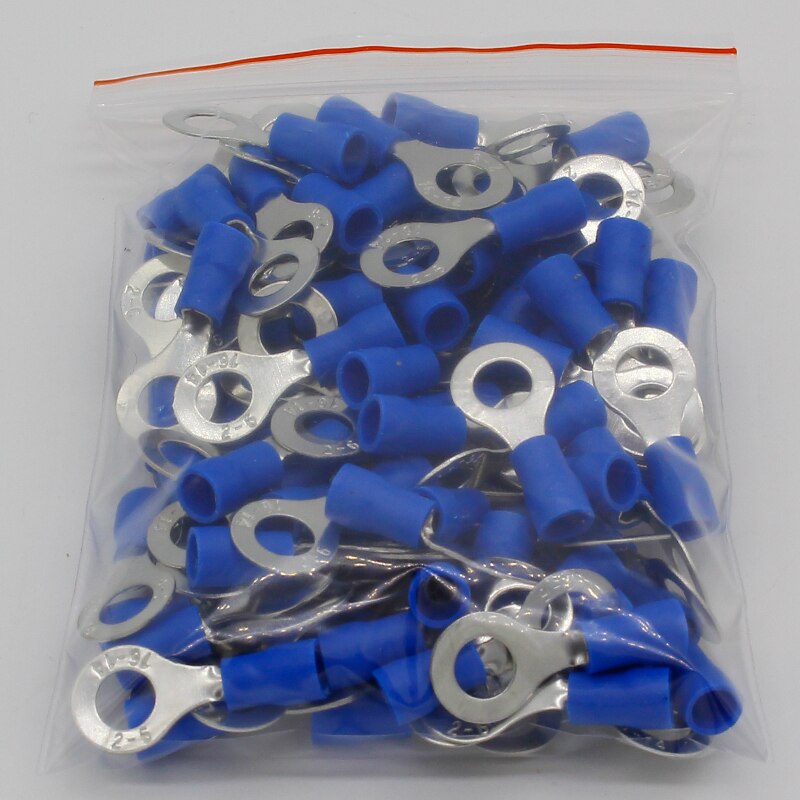 RV2-6 Blue Ring insulated terminal Cable Wire Connector 100PCS/Pack suit 1.5-2.5mm Electrical Crimp Terminal RV2.5-6 RV.