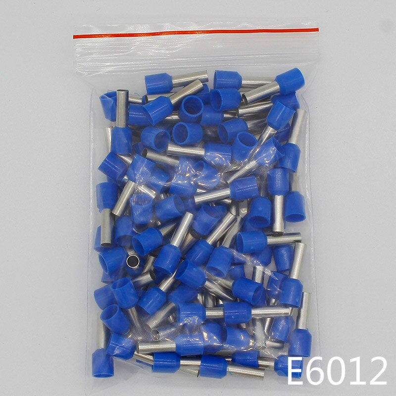 E6012 Tube insulating terminals 6MM2 100PCS/Pack Cable Wire Connector Insulating Crimp Terminal Insulated Connector E-.