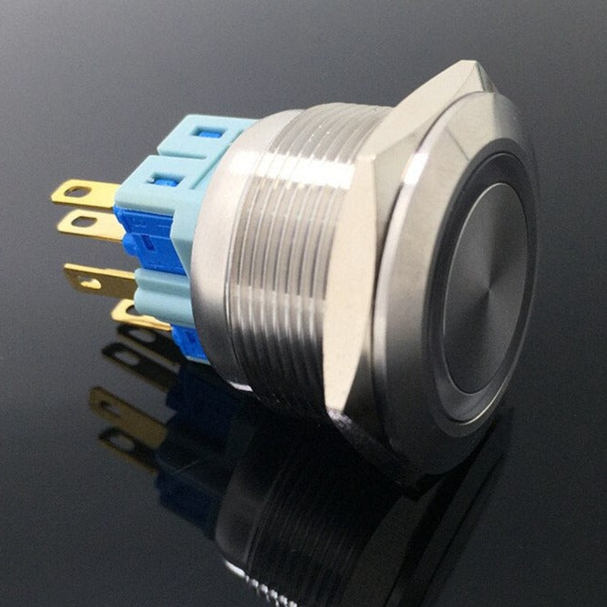 2NO 2NC 25mm Metal Momentary LED Push Button Switch.