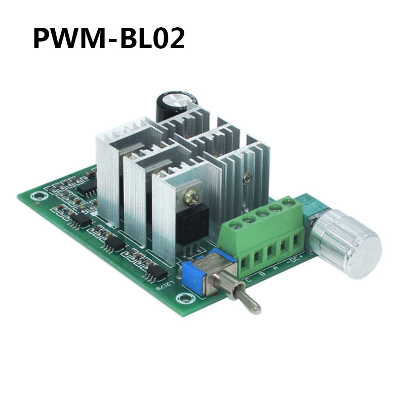 BLDC three phase brushless sensorless motor controller BL02 15A violent fan modulation DC5V6V9V12V36V forward and reverse.