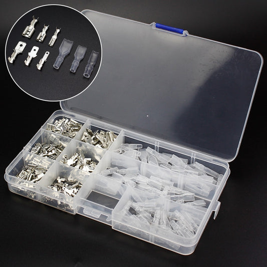270pcs 2.8/4.8/6.3mm Insulated Electrical Wire Crimp Terminal Spade Connector Assortment Set.