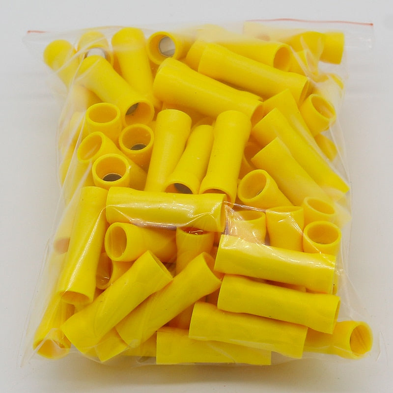 BV5 BV5.5 Full Insulating Wire Connector wire connector 50PCS/Pack Butt Connectors Crimp Electrical Wire Splice Terminal BV.