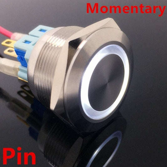 1NO 1NC 25mm Metal Momentary LED Push Button Switch.