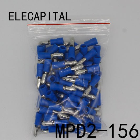 MPD2-156 MPD2.5-156 100PCS Bullet Shaped male Insulating Joint Wire Connector Electrical Crimp Terminal AWG16-14 MPD.