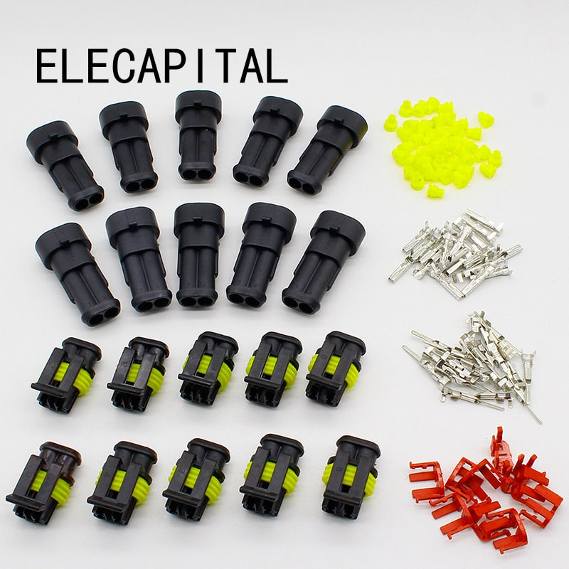 Promotion! 10 Kit 2 Pin Way Waterproof Electrical Wire Connector Plug.