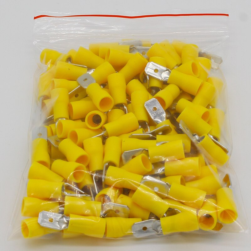 MDD5-250 MDD5.5-250 male Insulated Spade 100PCS/Pack Quick Connector Terminals Crimp Terminal AWG MDD.