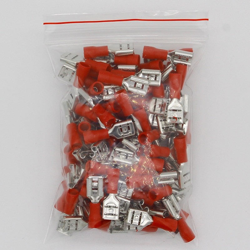 FDD2-250 Female Insulated Electrical Crimp Terminal for 1.5-2.5mm2 Connectors Cable Wire Connector 100PCS/Pack FDD2.5-250 FDD.