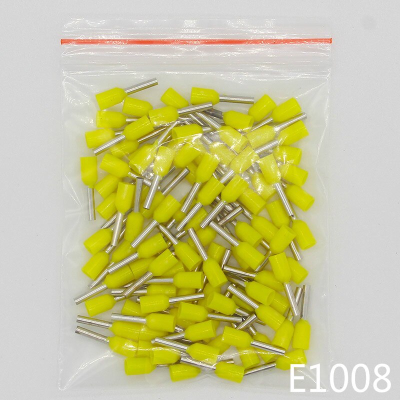 E1008 Tube insulating Insulated terminals 100PCS/Pack 1MM2 Cable Wire Connector Insulating Crimp Terminal Connector E-.