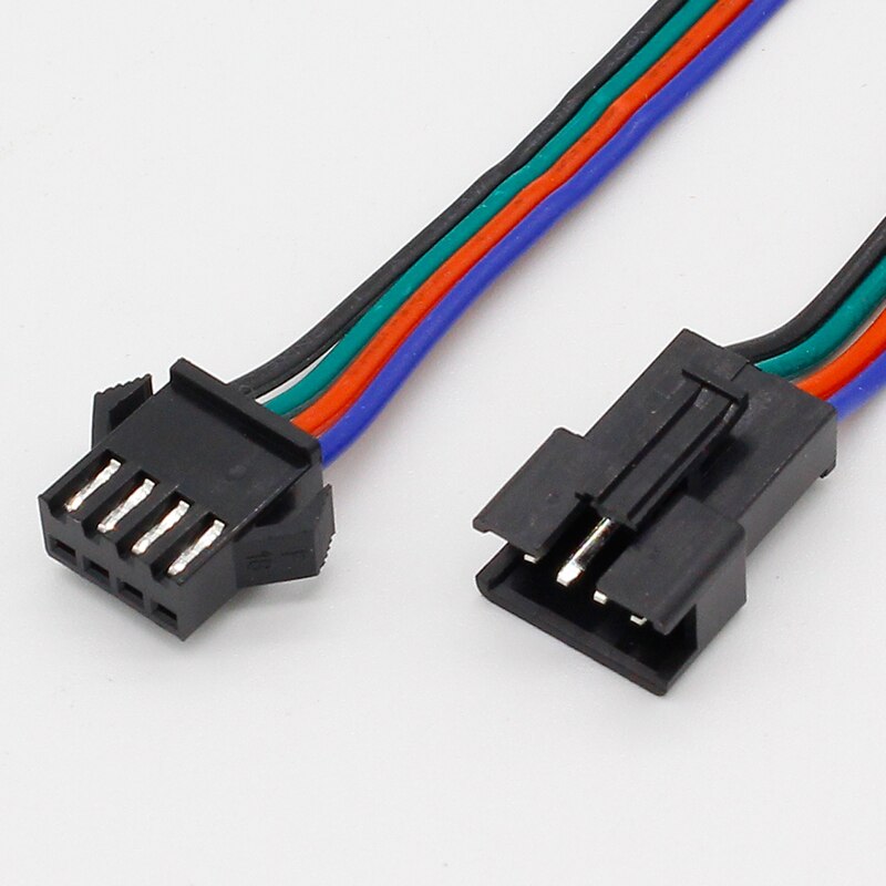wholesale 10 pairs 4pin JST Connector Male Female Cable for SMD 5050/3528 RGB color LED Strip Wire WS2801 LPD8806 RGB LED Strip.