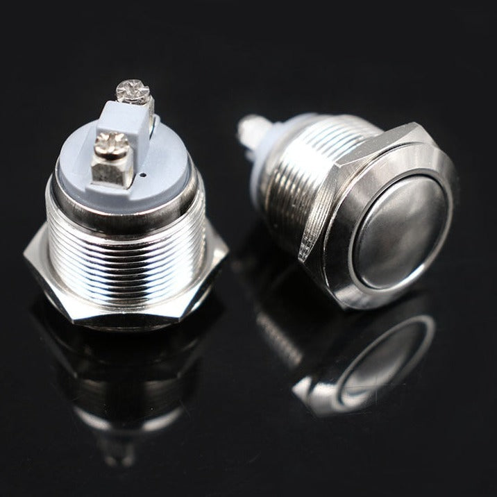 16mm Metal Push Button Switch NO Momentary Reset Self-reset Brass Nickel Plated.