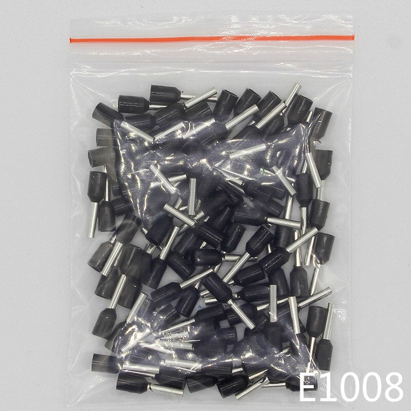 E1008 Tube insulating Insulated terminals 100PCS/Pack 1MM2 Cable Wire Connector Insulating Crimp Terminal Connector E-.