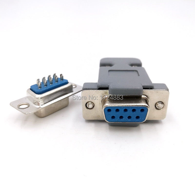 DB9 serial adapter connector Plug D type RS232 COM 9 pin hole port socket female&amp;Male Screw installation + shell DP9.