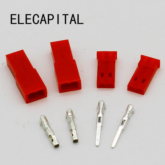 Free shipping,50set/lot JST Connector Plug 2pin Female, Male and Crimps RC battery connector for Auto,E-Bike,boat,LCD,LED ect.