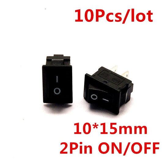 10pcs/lot G130 10*15mm SPST 2PIN ON/OFF Boat Rocker Switch 3A/250V for Auto Car Dash Dashboard Truck RV ATV Home Model KCD1.
