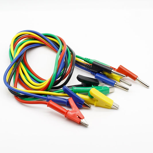 5pcs High Quality 1M Long Alligator Clip to Banana Plug Test Cable Pair for Multimeter.