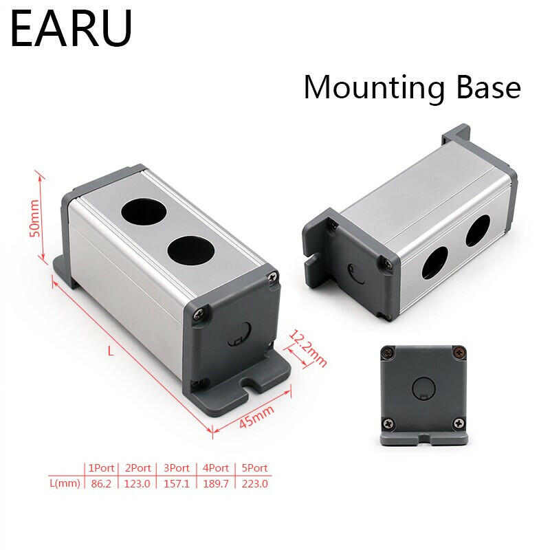 EARU-1pc Aluminium Alloy Push Button Terminal Mounting Box Base 1 2 3 4 5 Port.
