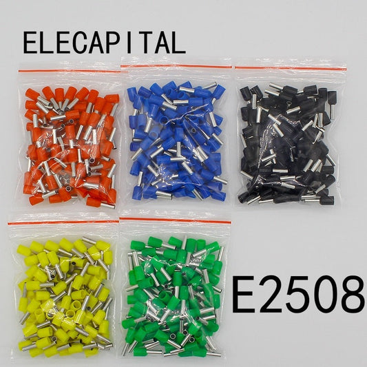 E2508 Tube insulating terminals 2.5MM2 100PCS/Pack Insulated Cable Wire Connector Insulating Crimp Terminal Connector E-.