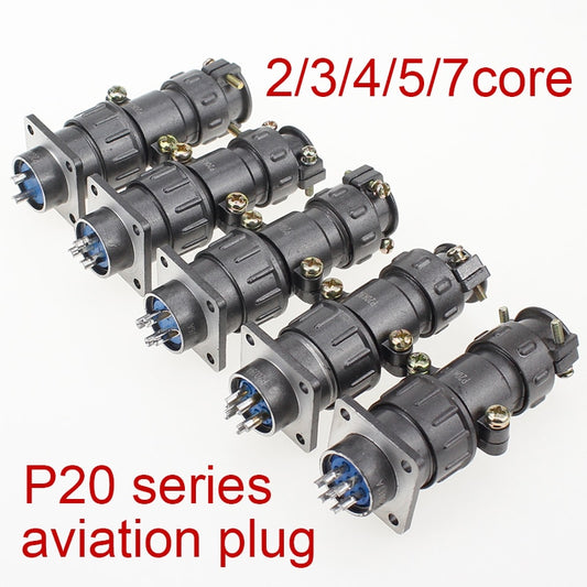 1set aviation plug socket round connector P20 series 2.3.4.5.7core diameter 20MM aviation plug.