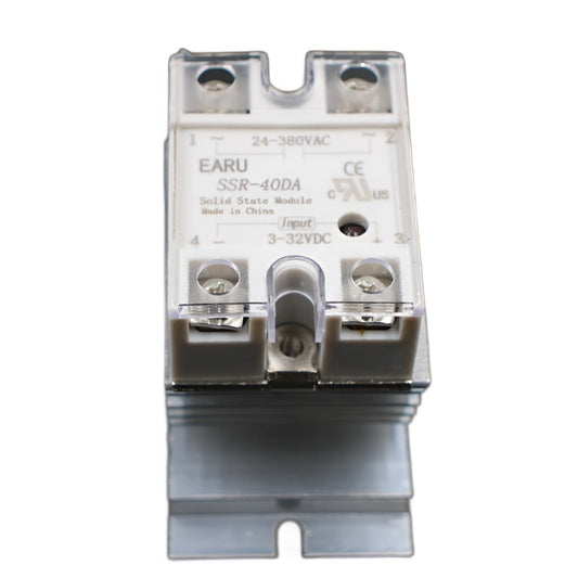 1 pc SSR-40DA Solid State Relay Moudle SSR-40 DA 40A with Plastic Cover+1 pc Aluminum Heat Sink Dissipation Radiator Combination.