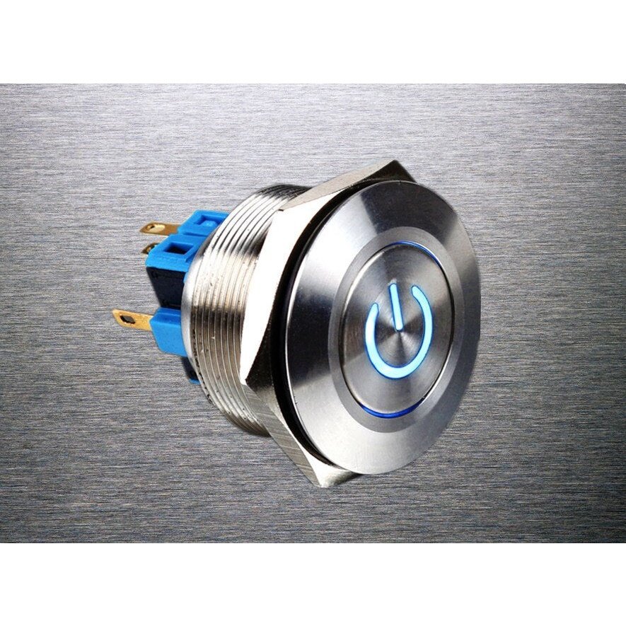 1pc 30mm Metal Latching LED Push Button Switch.