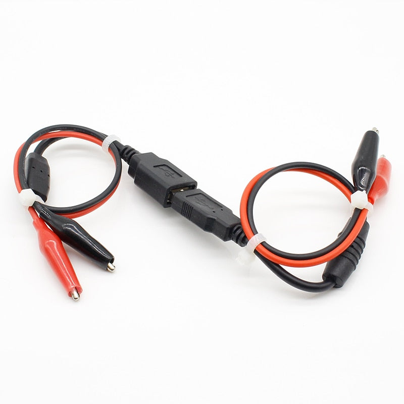 1pair USB Alligator clips Crocodile wire Male/female to USB tester Detector DC Voltage meter ammeter capacity power meter.
