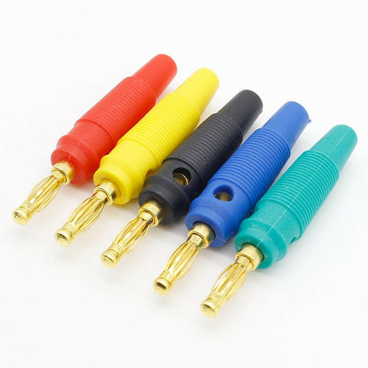 20pcs Gold Plated 4mm Banana Plug Screw To Speaker Amplifier Binding Post Test Probes Adapter.