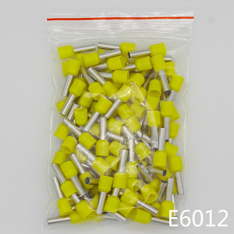 E6012 Tube insulating terminals 6MM2 100PCS/Pack Cable Wire Connector Insulating Crimp Terminal Insulated Connector E-.