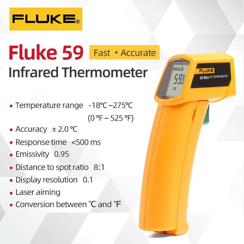 FLUKE 59E /59 Mini Infrared Thermometer Digital Handheld