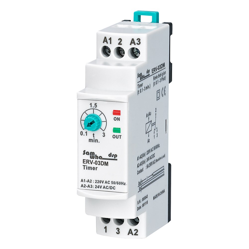 Samwha-Dsp ERV-XX Off Delay Time Relay Electronic Adjustable 150-260VAC/24VDC.