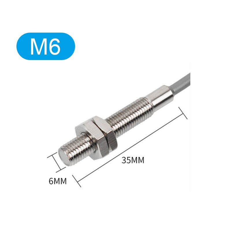 M3/M4/M5/M6 Micro Proximity Switch Three Wire Inductive Sensor with 2m Cable IP68.