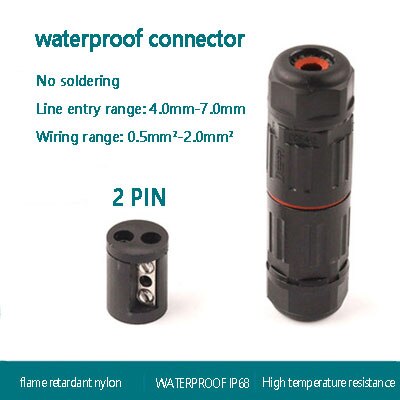 IP68 Electrical Waterproof Connector with Quick Push in Terminal block Conductor.