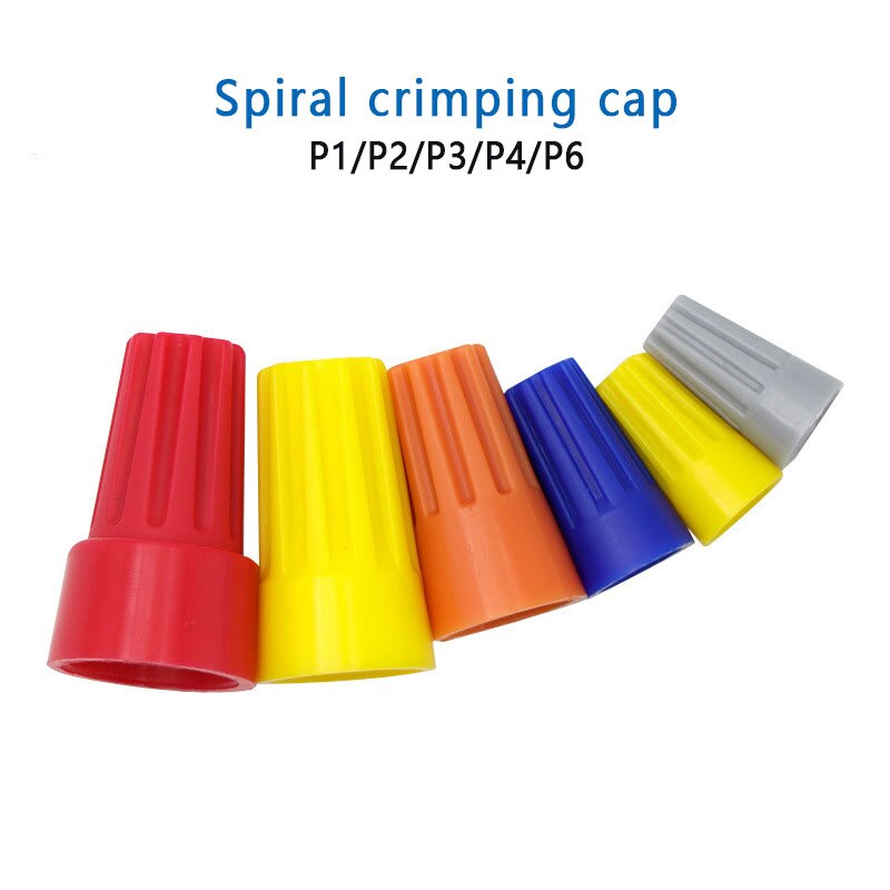 10/50/100pcs Fast Connector Spring Cap Crimp End Terminal P1/2/3/4/6 Insulated Electrical Insert Splice Rotating Wire Connection.