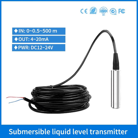 Submersible Liquid Level Sensor Water Tank Pressure Transmitter 4-20mA Hydrostatical Water River Level Transmitter.