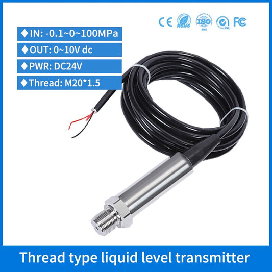 Thread type M20*1.5 G1/4 NPT Silicon Hydraulic Pressure Sensor Pump Station 0 10v Water Fuel Oil Level Transducer Transmitter.