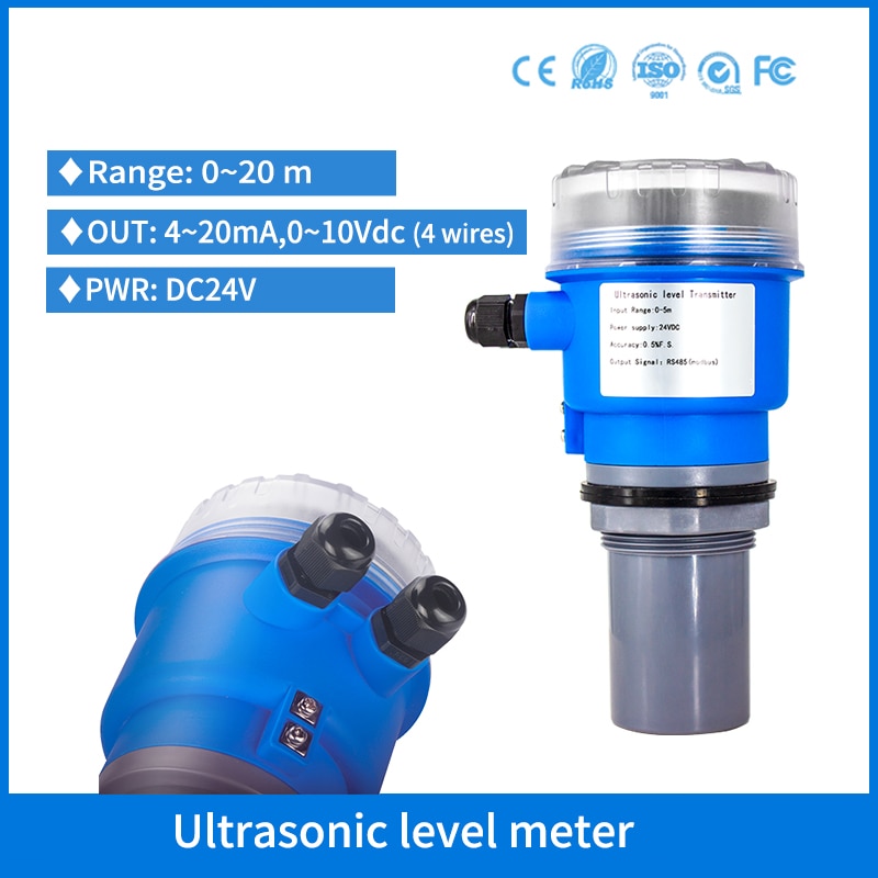 Silo Level Measurement Non contact 10 meters Water Diesel Fuel Tank Level Sensor Ultrasonic Depth Level Meter Transmitter.