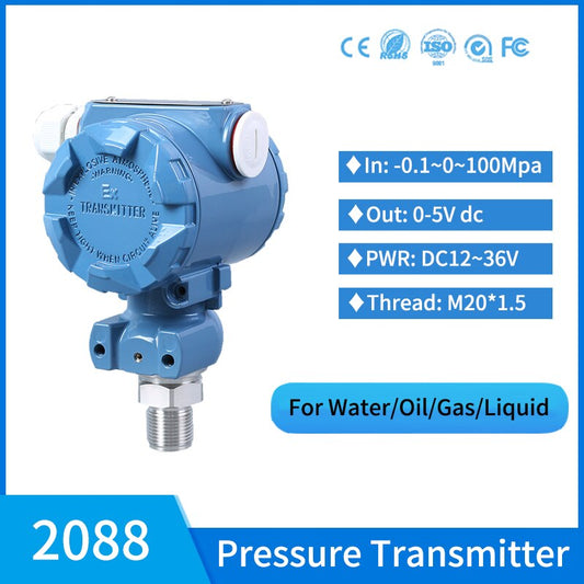 IP65 0-5V Hydrostatic Oil Water Gas Pressure Sensor 10bar 20psi 40mpa Piezoresistive Pressure Sensor Transmitter.