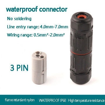 IP68 Electrical Waterproof Connector with Quick Push in Terminal block Conductor.