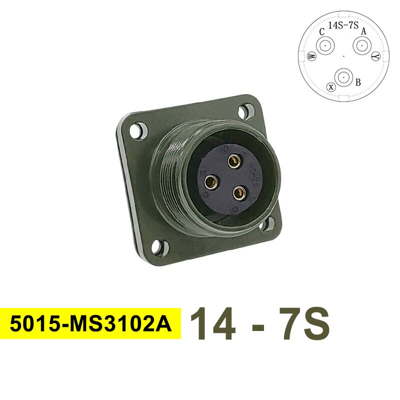 MS3102A MIL-C 5015 Circular Connector 14S-7 14S-9 MS3106A Plug&amp;Socket MS3108A MIL STD Military Specification Connectors.