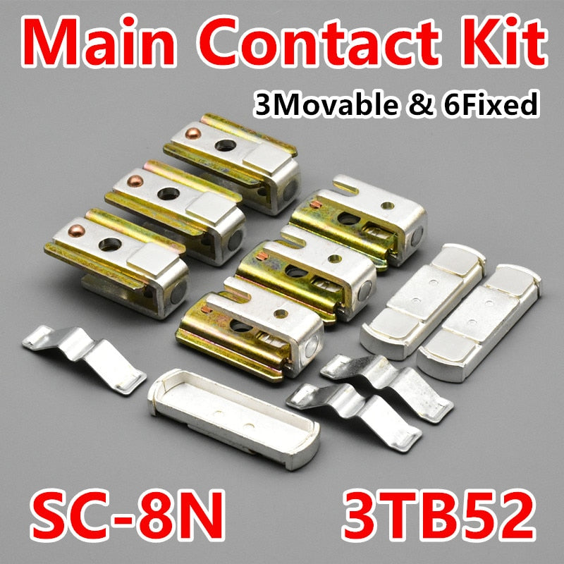Main Contact Kit For SC-8N 3TB52 Moving and Fixed Contacts Spare Parts Silver.