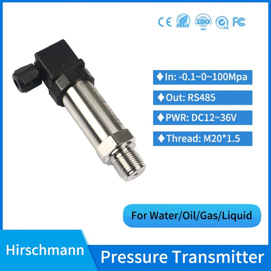 RS485 Static Pressure Sensor Water Air Oil Diffused Silicon Pressure Transducer Pneumatic Absolute Pressure Transmitter.